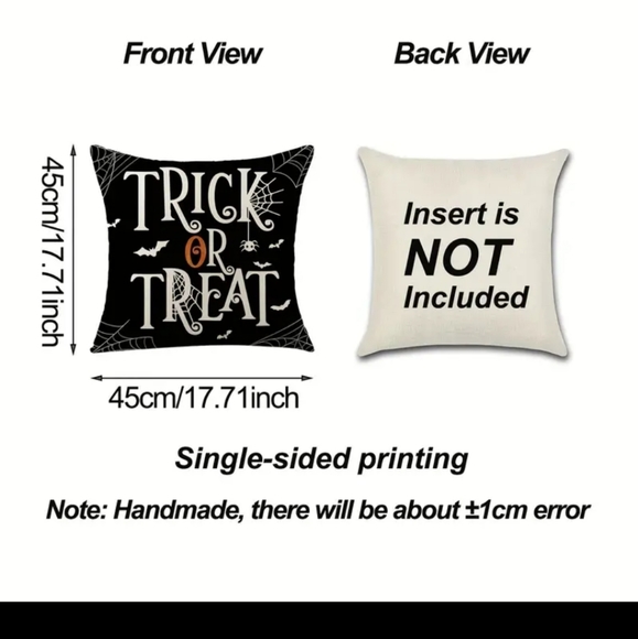 Set of 4 Vintage Halloween pumpkin cat 18x18 Pillow Covers.Message me ur… - Picture 9 of 12